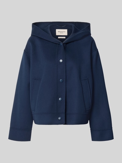 Produktfoto, donkerblauwe wollen jacks met steekzakken Regular Fit Wolljacke mit seitlichen Eingrifftaschen Modell 'WKDRIDENTE' van Weekend Max Mara, Dames bomberjack / blouson