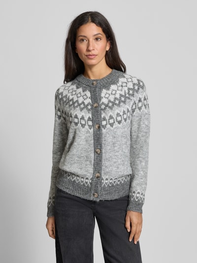 FREE/QUENT Gebreid jack met ronde hals, model 'Novala' Antraciet - 4