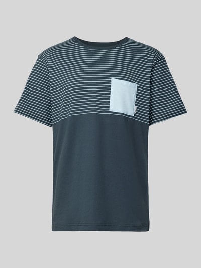 Mazine T-shirt met opgestikte borstzak, model 'Felton' Donkerblauw - 2