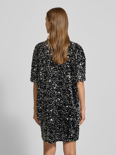 Jake*s Casual Sukienka mini z cekinami i okrągłym dekoltem Czarny 5