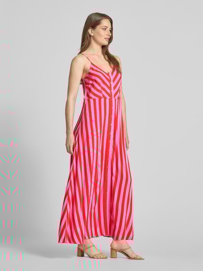 YAS Maxikleid aus Viskose mit Knopfleiste Pink 1