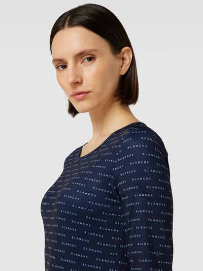 Blanche Shirt met lange mouwen en all-over logomotief Marineblauw - 3