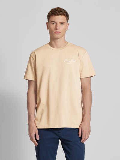 Tommy Jeans T-Shirt mit Label-Print Beige 4