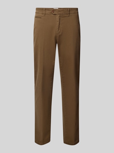 Brax Regular fit chino met achterzakken, model 'Everest' Middenbruin - 2