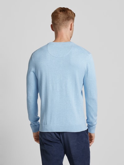 Tom Tailor Gebreide pullover met labelstitching, model 'BASIC' Lichtblauw - 5