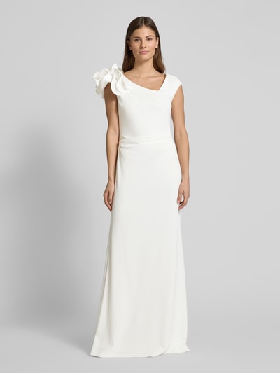 Vera Mont Abendkleid mit seitlicher Raffung Offwhite 4