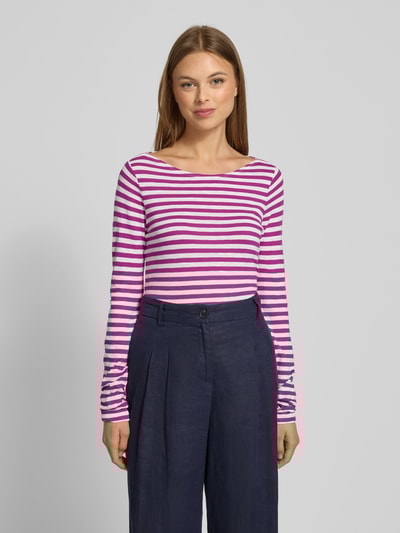 Marc O'Polo Bluzka z długim rękawem o kroju regular fit z mieszanki dżerseju i bawełny Fuksjowy 4