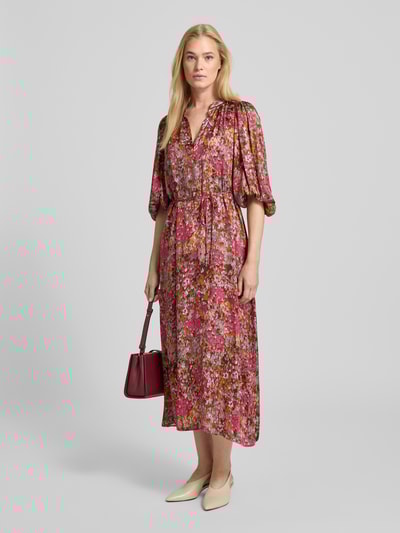 Rich & Royal Midikleid mit Puffärmeln Bordeaux 1