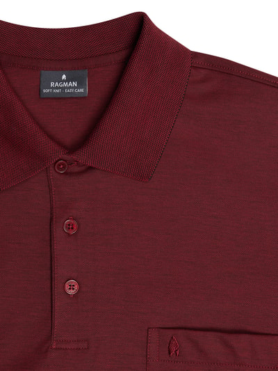 RAGMAN Poloshirt met borstzak Bordeaux - 2