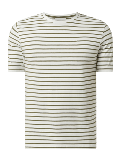 Casual Friday T-Shirt mit Streifenmuster Modell 'Troels' Oliv 2