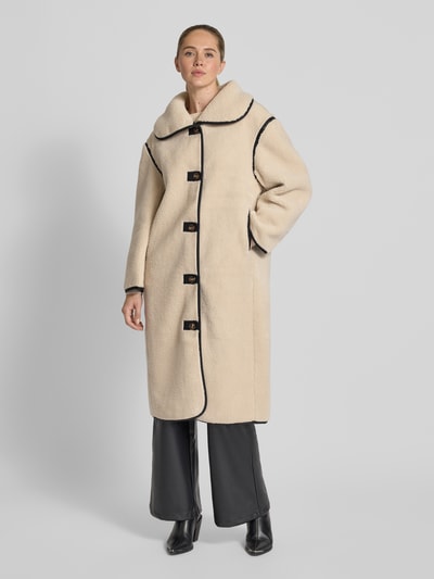 Neo Noir Lange jas van teddybont, model 'Carmen' Offwhite - 4