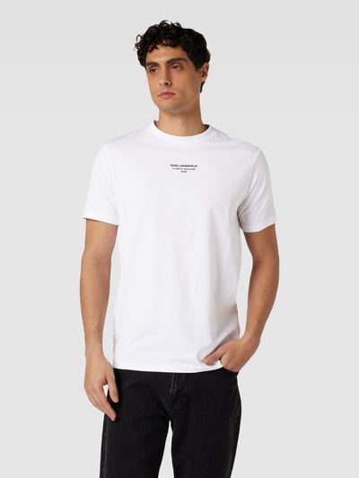 Karl Lagerfeld T-shirt z nadrukiem z logo Biały 4