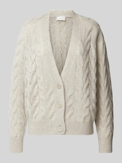 Hemisphere Kasjmier cardigan met kabelpatroon Beige - 2