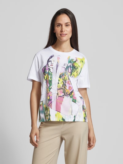 Marc Cain T-shirt met labelprint Wit - 4