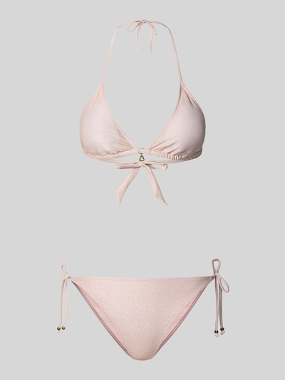 Produktfoto, Bikini mit wattierten Cups und seitlicher Schnürung von Banana Moon, model 'CRICOMASSA GLITTERWAVE', połyskujący materiał z detalem serca, wiązanie z boku, materiał z domieszką stretchu