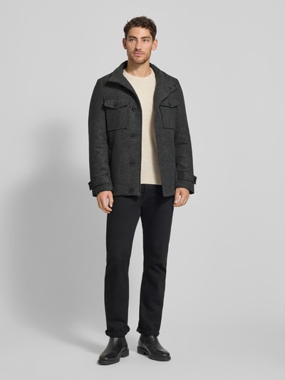Christian Berg Men Regular Fit Jacke mit Woll-Anteil Anthrazit Melange 1