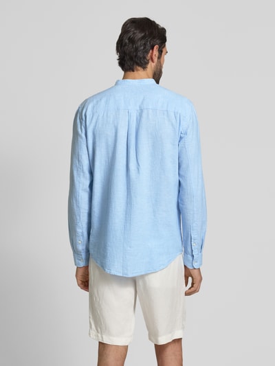 MCNEAL Regular Fit Freizeithemd aus Leinen-Baumwoll-Mix Bleu 5