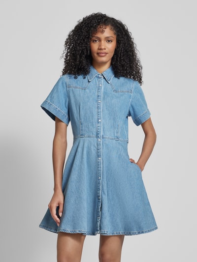 HUGO Sukienka jeansowa z listwą na zatrzaski na całej długości model ‘Kastari’ Jeansowy niebieski 4
