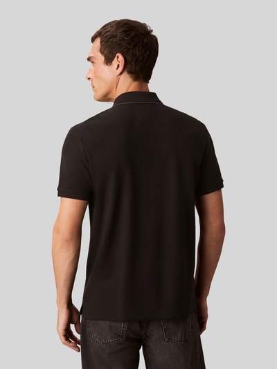 CK Calvin Klein Poloshirt mit Logo Stitching aus reiner Baumwolle Black 5
