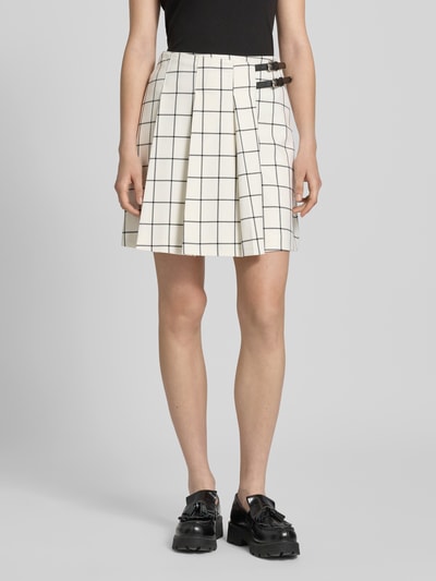 HUGO Minirok in wikkellook met doornsluitingen, model 'Raluna' Offwhite - 4