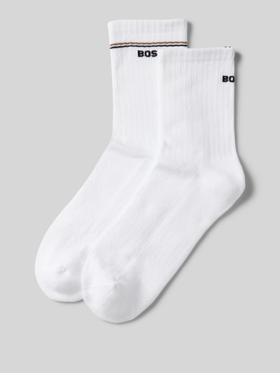 BOSS Socken mit Label-Stitching Modell 'Iconic' im 2er-Pack Weiss 1