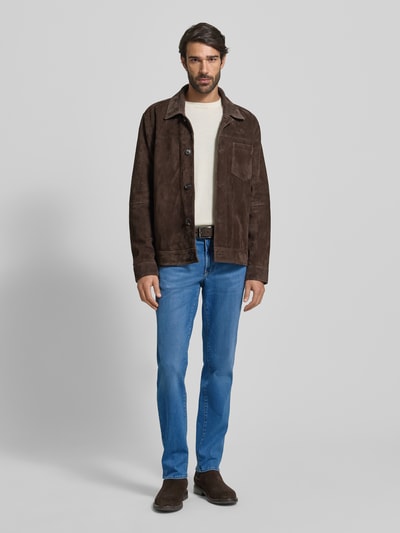 Brax Straight Fit Jeans mit 5-Pocket-Design Modell 'Cadiz' Hellblau 1