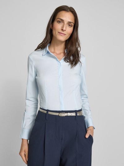 Christian Berg Woman Selection Slim fit overhemdblouse met blinde knoopsluiting Lichtblauw - 3