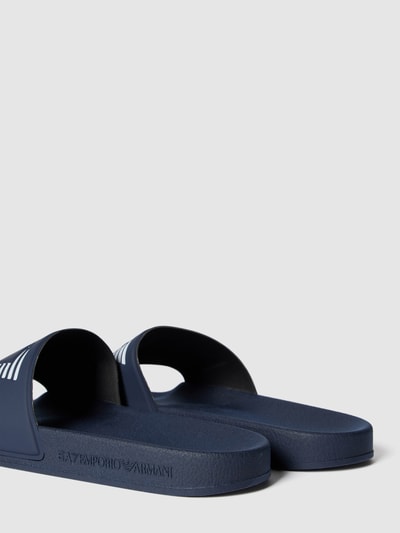 EA7 Emporio Armani Slides mit Label-Print Dunkelblau 3