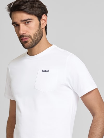 Barbour T-Shirt mit Brusttasche Modell 'Langdon' Weiss 3