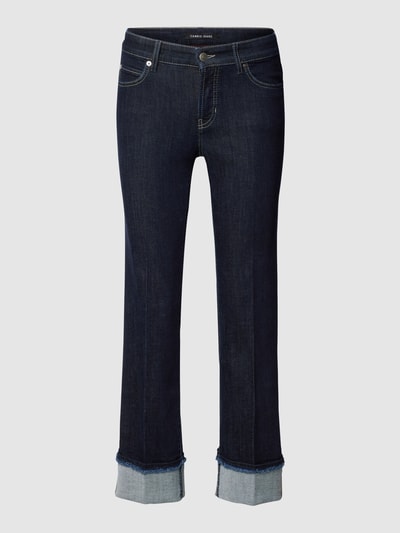 Cambio Straight fit jeans met studs, model 'PARIS' Donkerblauw - 2