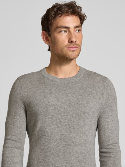 MCNEAL Gebreide pullover van wolmix met kasjmier Grafiet gemêleerd - 3