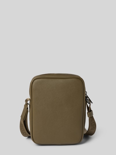 BOSS Schoudertas van echt leer Olijfgroen - 4