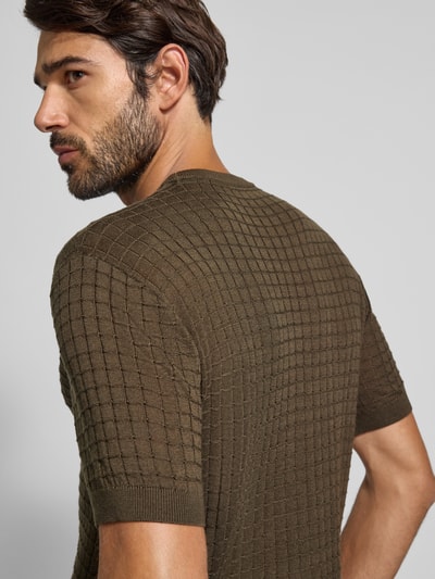 Emporio Armani T-Shirt mit geripptem Rundhalsausschnitt Schlamm 3