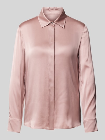 Max Mara Studio Regular fit zijden blouse met overhemdkraag, model 'BADEN' Oudroze - 1