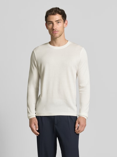 CINQUE Longsleeve mit Rundhalsausschnitt Modell 'Baldi' Weiss 4