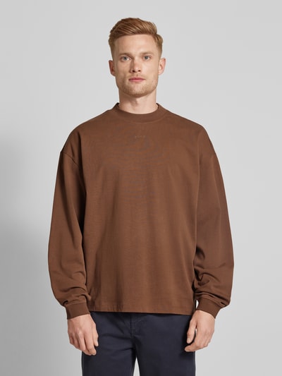HUGO Sweatshirt mit Label-Detail Modell 'Daposo' Mittelbraun 4