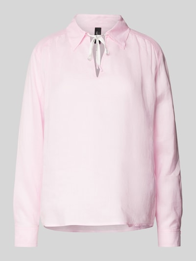Marc Cain Regular Fit Bluse aus Ramie mit Umlegekragen Pink 2