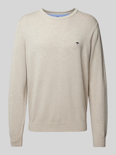 Fynch-Hatton Gebreide pullover met logostitching Offwhite - 2