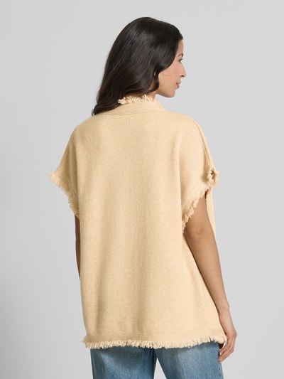 Kujten Cardigan mit Ausfransugen Modell 'NESSA' Beige 5