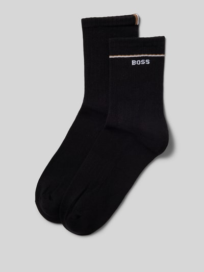 BOSS Socken mit Label-Stitching Modell 'Iconic' im 2er-Pack Black 1