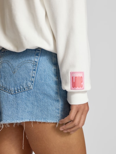 OH APRIL Sweatshirt mit gerippten Abschlüssen Modell 'Zuri' Offwhite 3