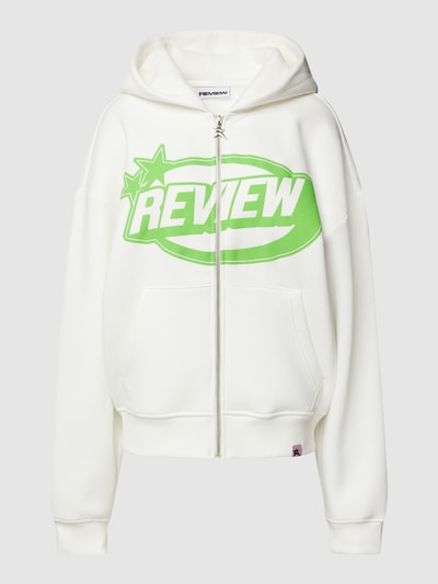 Review Hoodie met labelprint Offwhite - 2