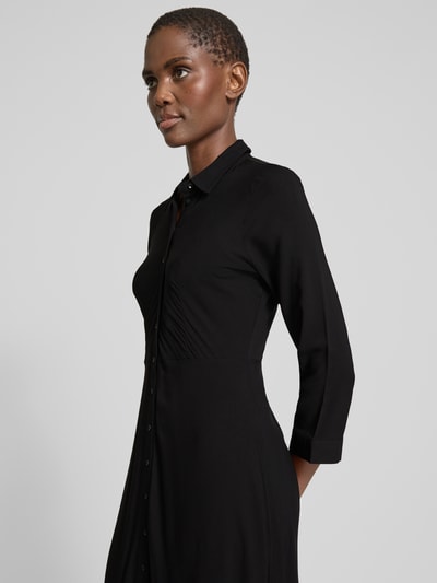 YAS Hemdblusenkleid aus Viskose mit Knopfleiste Black 3