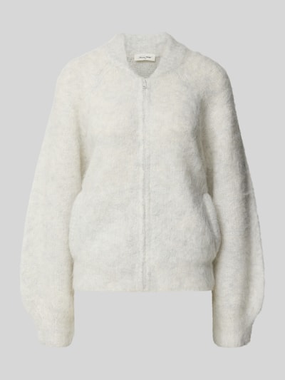 American Vintage Strickjacke aus Alpaka-Mix Modell 'NIBY' Hellgrau Melange 2