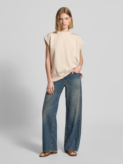 MOS MOSH Sweatshirt aus Viskose-Mix mit Kappärmeln Modell 'Namara' Beige 1