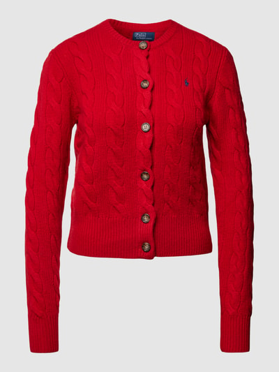 Polo Ralph Lauren Cardigan mit Zopfmuster Rot 1