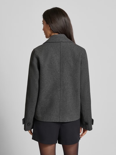 Samsøe Samsøe Jacke aus Woll-Mix mit Reverskragen Modell 'MARTA' Dunkelgrau Melange 5