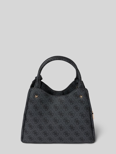 Produktfoto, Handtasche mit Logo-Muster Modell 'ECO MERIDIAN II' von Guess für Damen mit Hauptfach, Reißverschluss, Label-Applikation, Tragehenkel, Schulterriemen, Maße ca. 27x21x12 cm, Länge Schulterriemen ca. 120 cm.