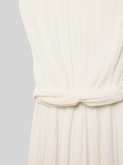 Produktfoto, Jumpsuit mit Rundhalsausschnitt von DANAMADE, kremowy kolor, luźny krój, marszczony materiał, pasek z tkaniny, długość tyłu 119 cm