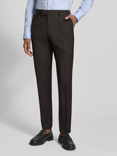BOSS Slim Fit Anzug aus reiner Schurwolle Modell 'H-HUGE-2PCS-253' Dunkelbraun 6